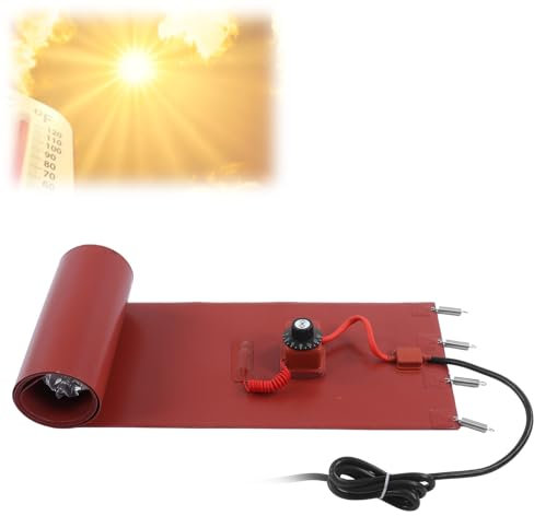 AC 220 V 2000 W Silikon-Heizkissen 1 Stück, 120-150 °C Temperaturbereich Schnelle Erwärmung 250X1740 Mm Flexible Heizmatte Silikon-Heizmatte für 200-l-Ölfässer, Propantanks, Rohre, Ventile(#2)