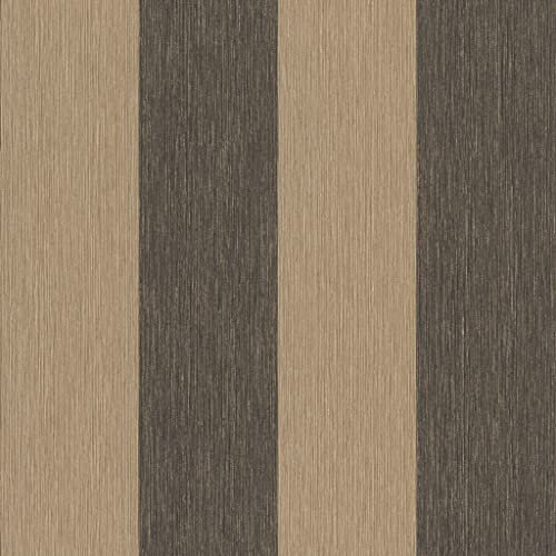 Rasch Tapete 844030 - Vliestapete mit Blockstreifen in Gold und Schwarz aus der Kollektion Perfecto VI - 10,05m x 0,53m (LxB)