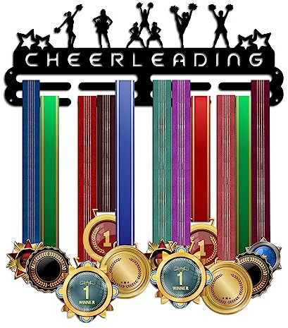 PandaHall Cheerleading-Medaillenaufhänger, Medaillenhalter Für Sportwettbewerbe, 3-Zeilig, Sport-Preisträger, Wandhalterung, Eisenrahmen Für Über 50 Medaillen, 40x15 cm