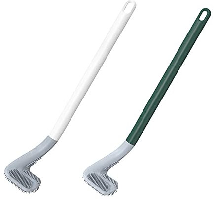2 Sätze Toilettenbürste WC Bürste Golf-silikon-toilettenbürste mit langem Griff Bürstengarnitur Keine Toten Ecken-Toilettenbürste für das Badezimmer