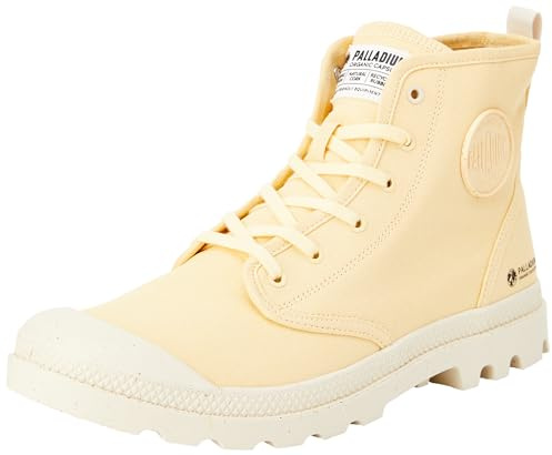 Palladium Unisex Pampa Hi Zip Organic Sneaker, Yellow Cream, 6.5 UK