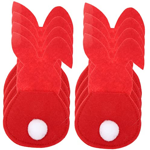 Cabilock 8st Kaninchen Bestecktasche Filz Osterhase Bestecktasche Ostergeschenk Ostern Geschirr Taschen Ostergeschirrhalter Osterhase Besteckbeutel Gründekor Esstisch Bankett Zubehör Vlies