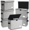 Chuangdi 6 Pcs Comic Book Storage Boxes, Collapsible Comic Short Box Case with Lid, 15.8 x 7.9 x 11.4 Inch Book Bin Container Holds 150 Comics(Gray)