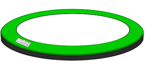 Baunsal® Trampolin Randabdeckung Ø 427 cm mit 26 cm breite in hellgrün-schwarz und 20 mm dick uv-beständig reißfest Trampolin Ersatzteile Trampolin Schutzrand für das Trampolin Outdoor