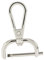 JISADER Drehbare Karabinerverschlüsse, Karabinerhaken mit Drehgelenk, Karabinerhaken Schlüsselanhänger, Metall Trigger Snap Hooks mit D-Ringen für Taschen Gürtel DIY Nähen Handwerk, 19 mm Silber