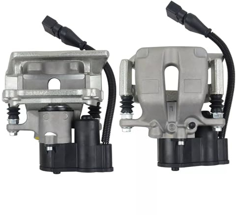 Paar elektrische Bremssättel Bremssattel Vorderachse mit Halterungen Hinten Links & Rechts Kompatibel mit A8 S8 D3 4E2 4E8 2003-2010, Ersatz für 4E0615403A 4E0615404A 4E0615403C 4E0615404C