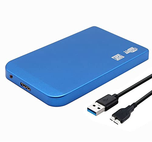 HUIOP 2.5in USB3.0 SSD HDD Hard Drive Box 5Gbps 3TB USB3.0 Portable Hard Drive Box (Blue),Hard Drive Box