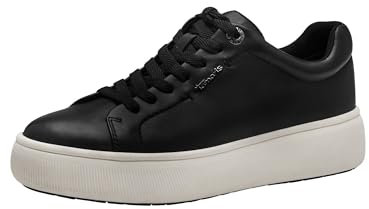 Tamaris Damen Sneaker Leder Wechselfußbett; Black Leather, EU 42