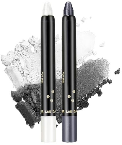 Jutqut Lidschatten Stift, Glitzer Metallic Eyeshadow Schimmer Eyeliner Stick, Langlebige Lidschatten Pencil, Perlglanz cremiger Textur, Augen Highlighter Makeup Stick, #01#03