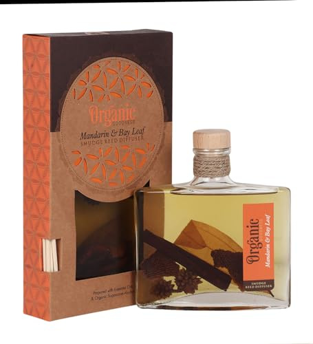 150 ml Mandarine & Lorbeerblatt Organic Goodness Smudge Reed Diffuser in flacher Flasche