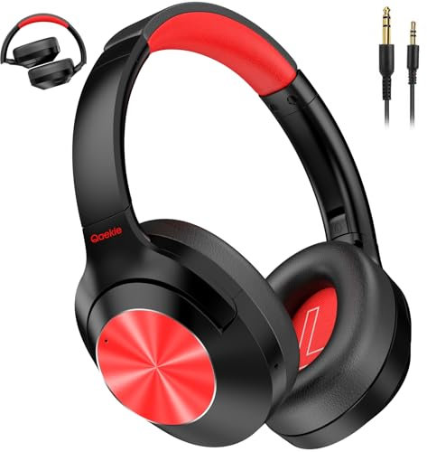 Qaekie Hybrid Active Noise Cancelling Headphones - 2024 Upgraded Wireless Over Ear Bluetooth Headphones,100H Playtime,Hi-Res Audio,Deep Bass Noise Cancelling,Comfortable Ear Cup for Travel/Home/Office
