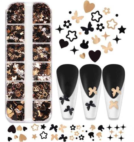 Tsffae Gold Pink Butterfly Resin Sequins Glitter for Epoxy Resin Filling Cherry Blossom Resin Filler Uv Silicone Mold Diy Accessories Nail Art Decoration