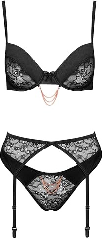 Cottelli Lingerie Straps Set, Schwarz, 80C/M