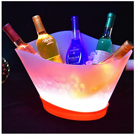 KemNet Cubitera Grande De 12 litros, Cubiteras para Hielo, Cubitera Led, Enfriador De Botellas De Champán, Enfriador De Bebidas con Cambio De Color, para Navidad, Fiesta, Casa, Bar