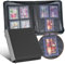PREZA Toploader Binder - Hält 112 Toploader - 4 Pocket Sammelkartenaufbewahrung mit doppelseitigen Hüllen für TGC und Sport 7,6 x 10,2 cm Sammelkarten (Schwarz - Klein)