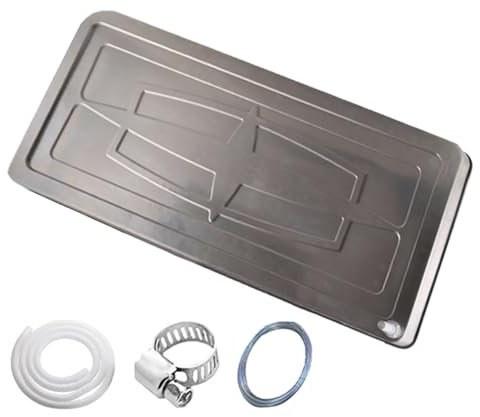 DJJYCTNM Air Conditioner Drip Pan HAVC Drain Pan Stainless Steel Drip Tray Large Water Tray for Central Air Conditioning Fan Coil, Window Air Conditioner - Bottom Water Outlet ( Color : 84*39cm/33*15i