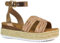 Women's Espadrille Cut Our Sandals Ladies Rose Gold Strappy Ankle Strap Wedge Platform Shoes Size 5