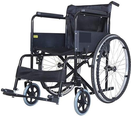 48 cm Sitzbreite, faltbarer Stahl-Rollstuhl mit atmungsaktivem Kissen, angetrieben, leicht, Transit-Komfort-Rollstuhl