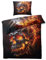 MOBEITI Totenkopf Bettwäsche 135x200, Gothic Flammen Schädel Wendebettwäsche - Deko & Geschenke, Weiche Mikrofaser Bettbezug Set 2teilig, 1 Kissenbezug 80x80, mit Reißverschluss