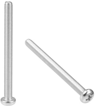 TOP-VIGOR M5 x 60mm Machine Screws, 10Pcs Phillips Pan Head Screws | 304 Stainless Steel Fully Threaded Cross Head Fastener Bolts for Electronics, Machinery, Equipment Assembly, Repairs