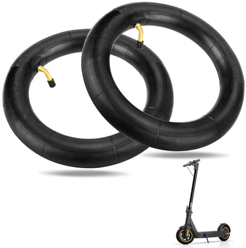 Scooter Schlauch 10 x 2,5, 10 Zoll Scooter Schlauch, Ersatzschlauch, Verdickter mit Winkelventil 45°, Montagehebeln kompatibel für Kinderwagen Dreirad Laufrad Fahrrad Kinderrad, Nicht Leicht Undicht