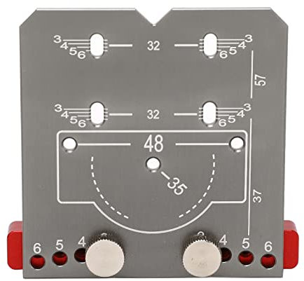 Cocoarm Aluminum Alloy Cabinet Door Hinge Drilling Jig, 28mm Hole Spacing, 35.43in Diameter, Adjustable Cup Edge Guide Kit with English Scale