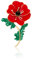 QUKE Broche coquelicot en forme de fleur en oxyde de zirconium et strass pour femme