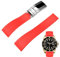 Juntan FKM Gummi Uhrenarmband für Männer Frauen, 20mm Rot Uhrenarmband Silikon Fluorkautschuk mit klassischer Rolex Style Faltschließe