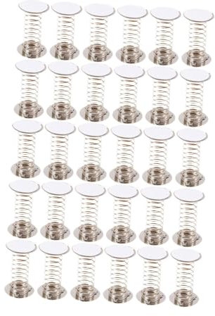 Colcolo 30x Federsockel Spirale Wackelpuppe Basteln Geschenke Doppelseitig Schüttelpuppe Federsockel Feder Basteln zum Basteln Shop Ton, Weiß Silber