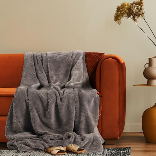 Paco Home Deko Wohnzimmer Decke Kuscheldecke Tagesdecke Waschbar Sofadecke Schlafzimmer Rautenmuster Einfarbig Flauschig, Farbe:Anthrazit, Größe:150x200cm