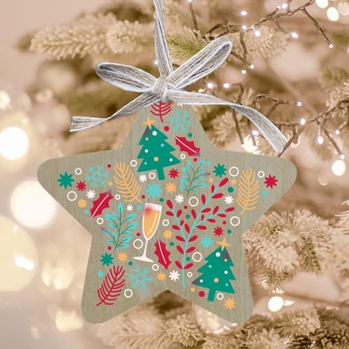 Uniqicon 35 Stück Holzsterne Zum Basteln, 3mm Holzornamente Für Das Zuhause, DIY-Holzscheiben Zum Basteln, 1/8 Zoll Extra Dicke Holzsterne, Weihnachtsbaum-Hängedekorationen Für Weihnachtsdekoration