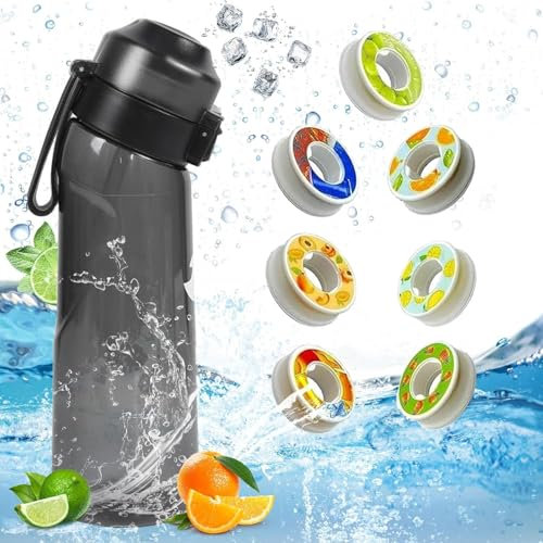 Coeyos A1r Up Trinkflasche mit 7 Geschmacksrichtungen, 650 ml Air Flasche Up Tritan BPA-frei, Air Starter Up Set Trinkflaschen 0 Tasse Zucker und Wasser Trinken Obst Duft