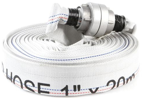 Flexibler Schlauch für Brandschutzpumpen | Ø26 mm / 1 | Länge 20 m | für sauberes Wasser Schmutz Abwasser | mit Schnellkupplungen | thermische und mechanische Beständigkeit | aus Polyester