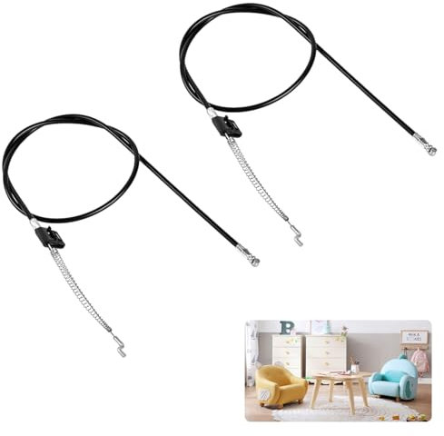 Recliner Chair Cable Replacement, 2 Pcs Recliner Chair Cable, Sofa Replacement Parts, So fa Recliner Electrical Ca ble Replace ment, Sofa Handle, Sof a Ch air Rec liner Release Pull Handle