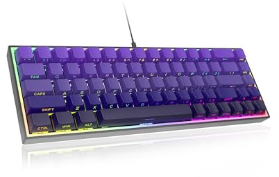 ZIPFORCE 68-Key Mechanical Keyboard, Blue Liner Switches, Type-C Wired Connection, Multi-Color Mixed Backlight, PBT Keycaps, 100 Million Keystroke Lifespan, Hot Swappable Compact Gaming Keyboard
