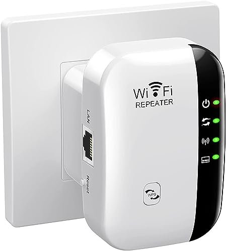 Cablelera WiFi Répéteur WiFi Booster 300Mbps 2,4 GHz Extenseur sans Fil Amplificateur de Signal du Réseau Avoir AP/RP et WPS Fonction, Compatible avec Toutes Les Box Internet