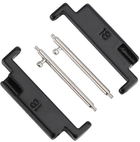 ZDETGU 1 Paar Uhrenarmband-Adapter aus Metall, Uhrenarmband-Anschlussadapter, Edelstahl-Anschlussadapter, Ersatz für 18–22 Mm Uhrenarmbänder, Rose (Black)