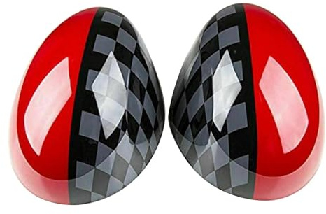 Coque Retroviseur Pour Mini Pour Cooper S R55 R56 R57 R58 R60 R61 2007-2013 Coque De Rétroviseur ABS Rouge Et Gris 1 Paire Pièces Détachées Auto