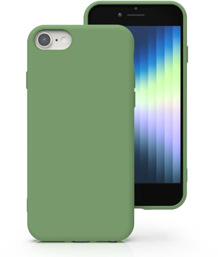 Zuvirelx Silicone Case for iPhone 7/8/SE 2020/2022, Soft Grip, Thin, Minimalist, Shockproof, Non-Slip, Pocket-Friendly - Mint Green