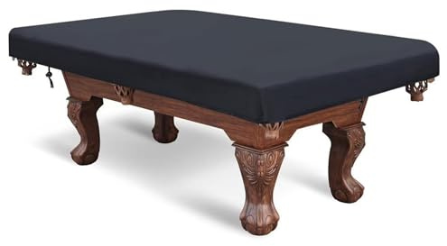 Striegro Pool Table Cover 7ft Outdoor Table Cover Waterproof & UV-Resistant 210d Oxford Fabric, Black (92.52x53.15x7.87 Inch)..