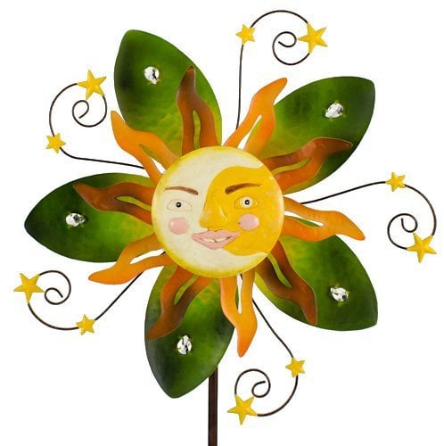 Windspiel Sunface Summer Metallwindrad Sonne Garten Deko