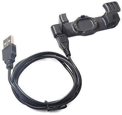 vhbw Cable de Carga USB Compatible con Garmin Forerunner 225 smartwatch - Estación Acoplamiento Negro, 94 cm