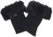 HugeStore Women Ladies Winter Warm Faux Fur Crochet Boot Cuff Socks Short Leg Warmers Black