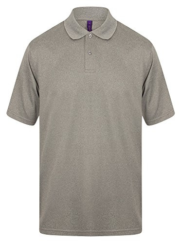 Henbury Mens Coolplus® Pique Polo Shirt (M) (Heather Grey)