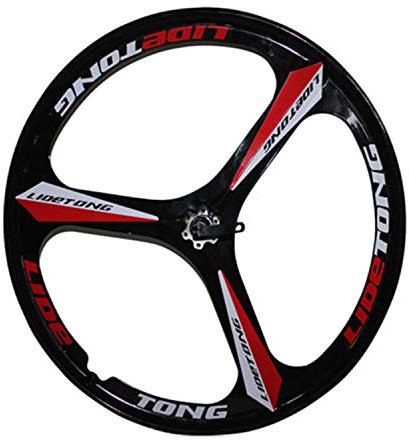 JARONOON MTB Felge 26 Zoll Mountainbike Räder 3 Speichen Magnesium Aluminiumlegierung Fahrradfelgen Lager Typ Unterstützung Schnellspanner (Schwarz Rot, 26 Zoll)