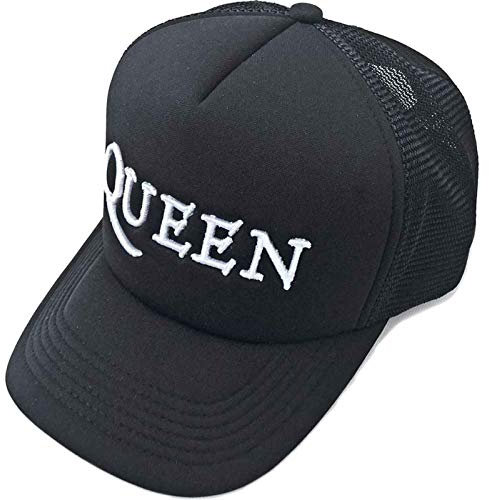 Queen Baseball Cap Classic Band Logo Nue offiziell Schwarz Mesh Trucker One Size