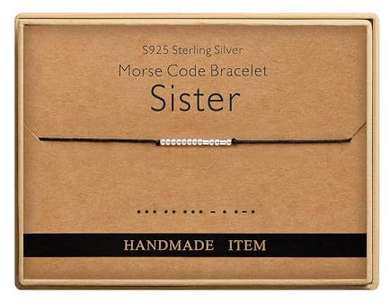 Fuck Off Morse Code Armband Schmuck für sie Sterling Silber Perlen auf Seidenschnur Valentinstag Geschenke für Frauen, Metall, Achat