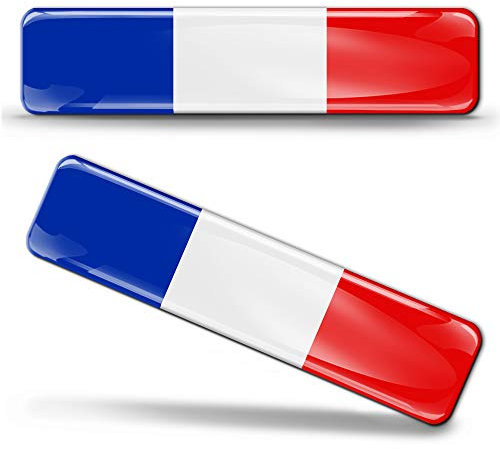 Biomar Labs® 2 x 3D-Aufkleber, flexibel, selbstklebend, Nationalflaggen, Frankreich, Frankreich, F 8