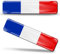 Biomar Labs® 2 x 3D-Aufkleber, flexibel, selbstklebend, Nationalflaggen, Frankreich, Frankreich, F 8