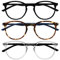 OPULIZE Met 3 Pacco Blocco Luce Blu Occhiali Da Lettura Computer Gioco Nero Marrone Chiaro Uomo Donna BBB60-12C +1,50